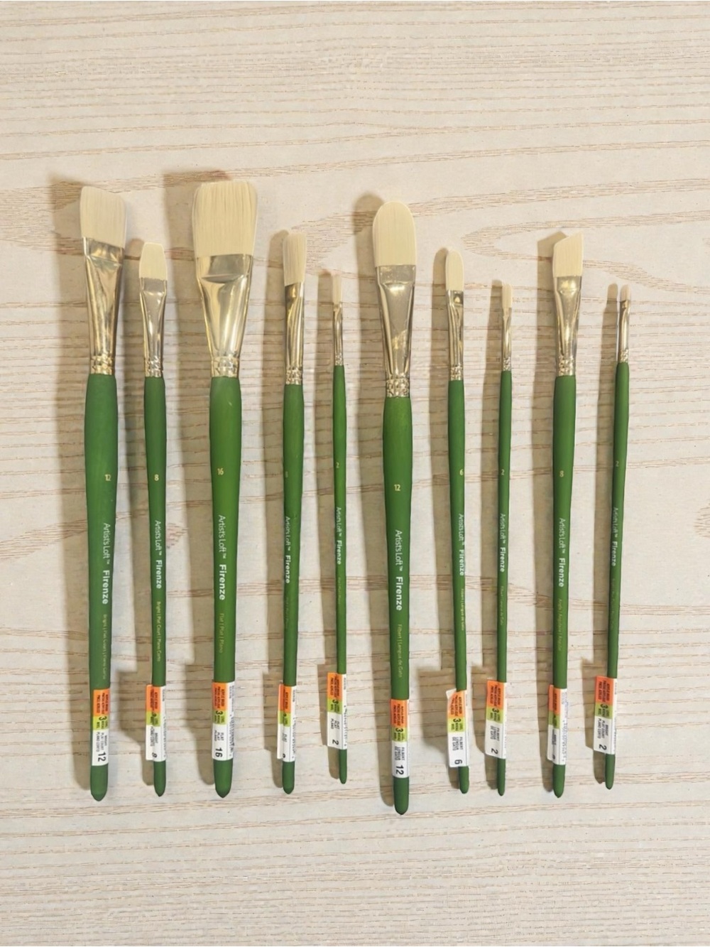 10 Artist’s Loft Firenze Paintbrushes- Level 3 Professional Grade Acrylic Paint